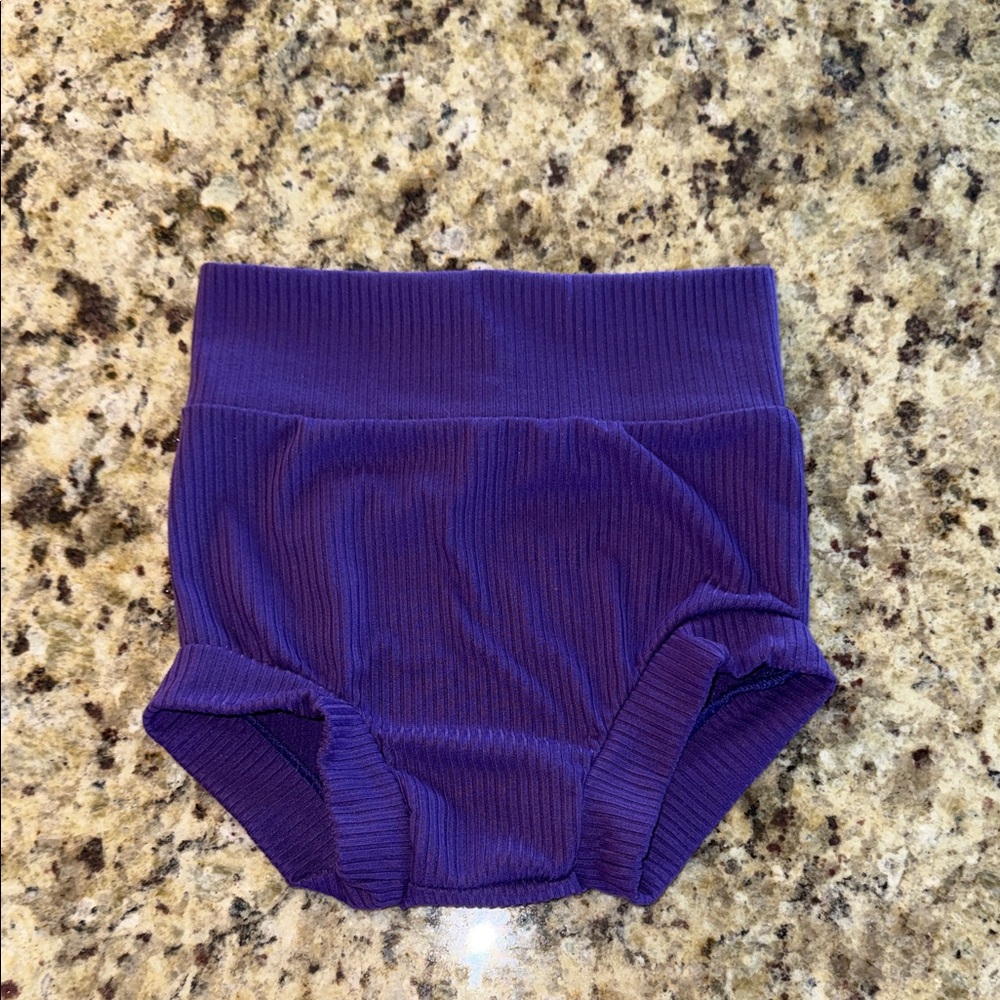 Purple Ribbed Kids Bloomers/bummies